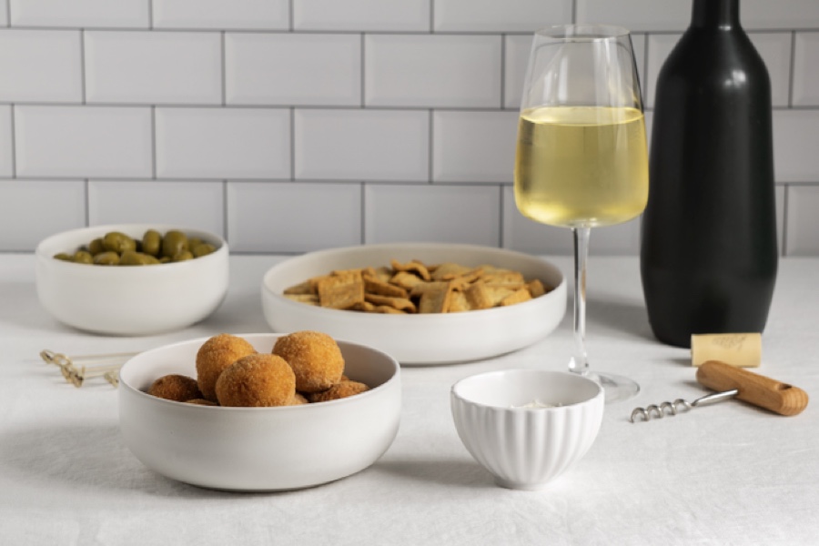 arancini aperitivo maridaje vino blanco